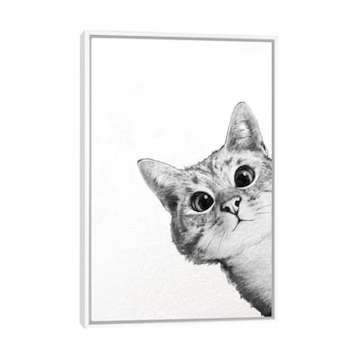 iCanvas "Sneaky Cat" by Laura Graves Framed Canvas Print