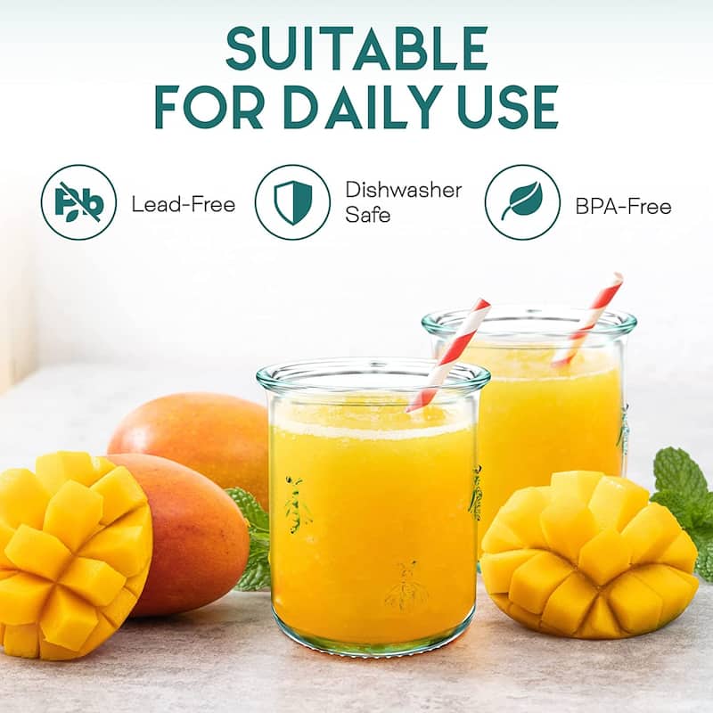 Amici Home Set of 6 Italian Recycled Green Regina DOF Glasses - 12 Oz