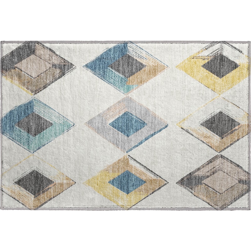 Premium Washable Super Soft Modern Diamond Mayfield Rug