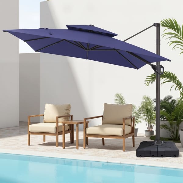 6 ft crank patio umbrella PURPLE LEAF 6-ft Aluminum Gray Crank Cantilever Patio Umbrella  LS04XHRCDXZ0610-GY at Lowes.com
