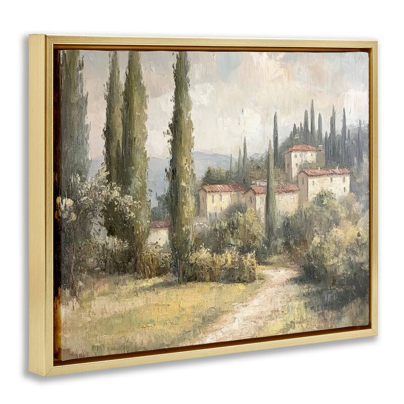Stupell Villa Hidden in Trees Framed Floater Canvas Wall Art Design By Petal Prints Design