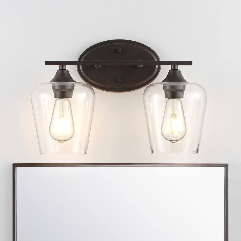 Iron/Seeded Glass LED Vanity Light, by JONATHAN Y