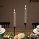 preview thumbnail 3 of 7, LED Flickering Flameless Taper Church-Top Christmas Candles - 9.75" - White - Set of 2