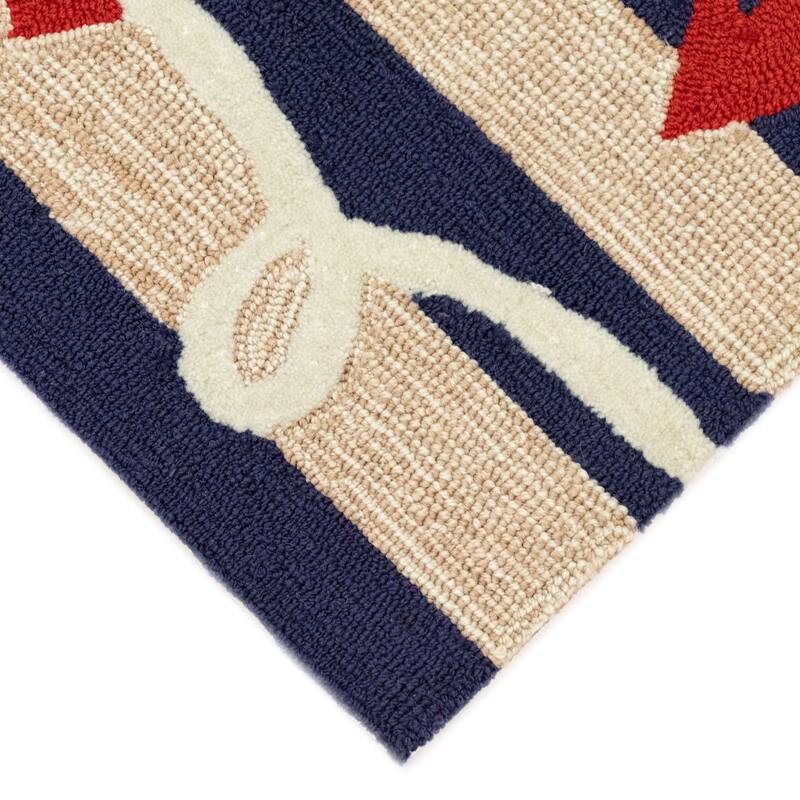 Liora Manne Frontporch Anchor Indoor/Outdoor Rug Navy 5'X7'6"