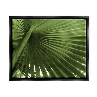 Stupell Close Up Palm Leaf Lush Green Tropical Plant Floater Frame ...