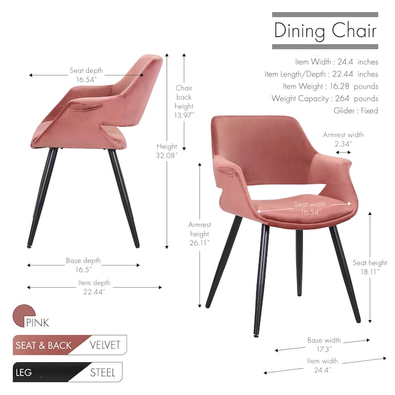 Porthos Home Fulco Velvet Mid-century Dining Chair