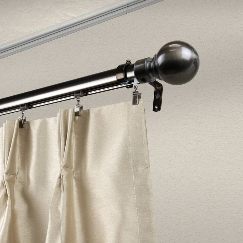InStyleDesign Ball Cordless Traverse Curtain Rod 36-72 inch - 36 - 72 - Brass Nickel