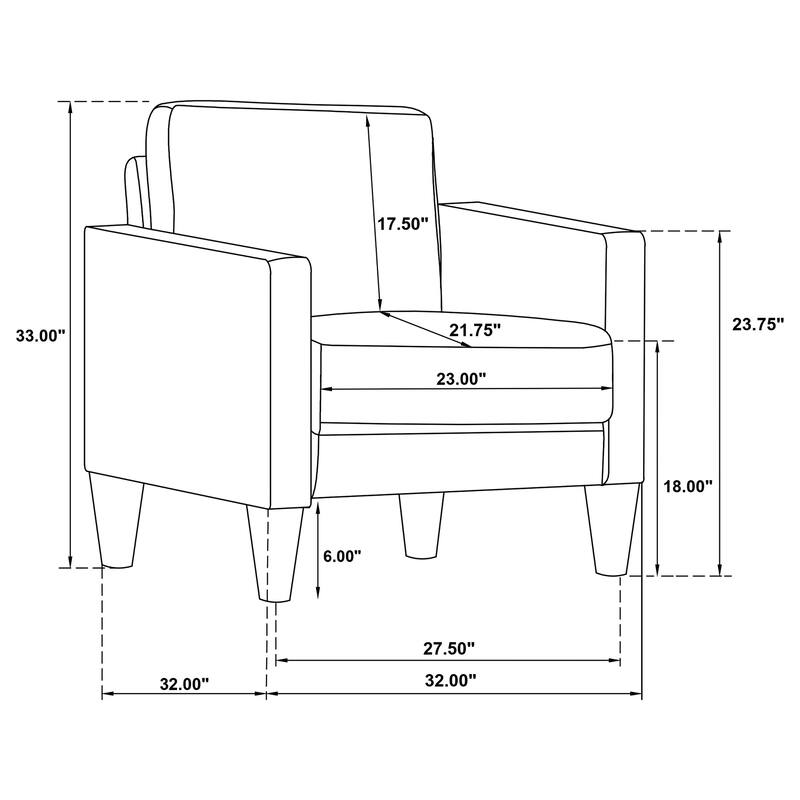 Ruth Transitional Upholstered Track Arm Sofa Set