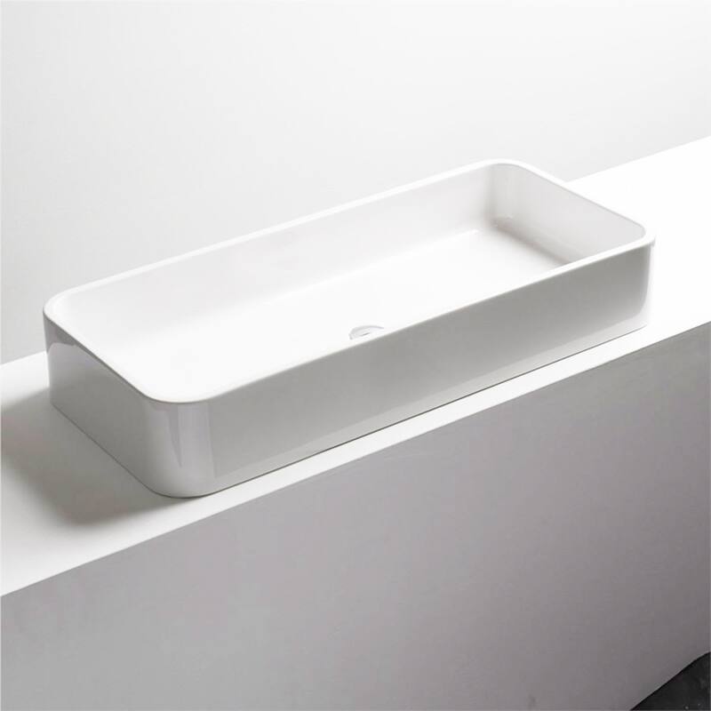 WS Bath Collections Cosa 39-3/8" Rectangle Ceramic Vessel Bathroom