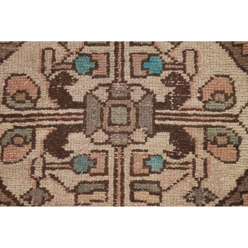 Distressed Hamedan Persian Vintage Runner Rug Handmade Wool Carpet - 3'4" x 9'8"