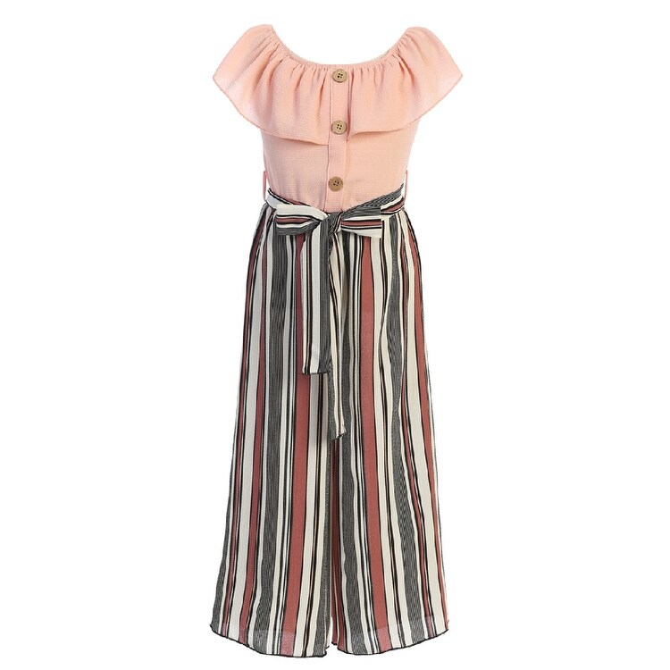 girls striped jumpsuit