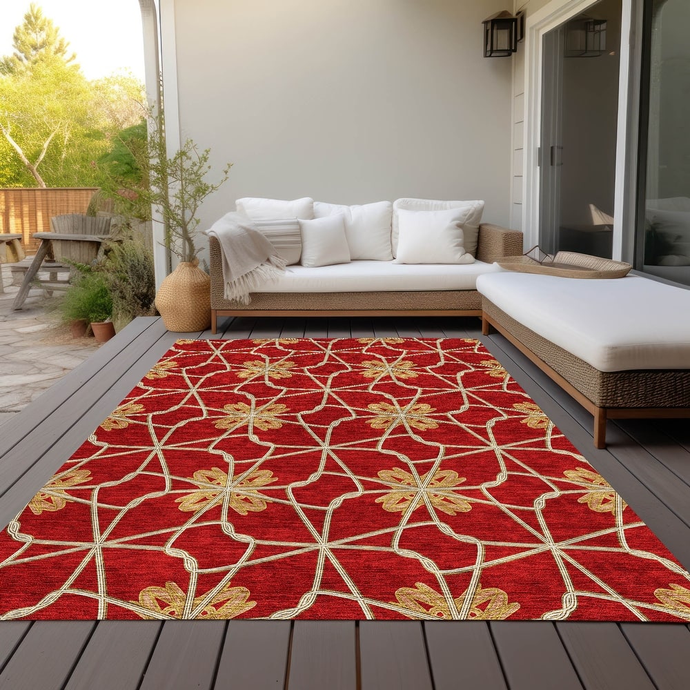 Machine Washable Indoor/ Outdoor Chantille Contempoary Whimsy Rug