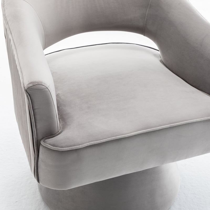 SEYNAR Modren Velvet 360 Degree Swivel Accent Arm Barrel Chair Set of 2 for Living Room