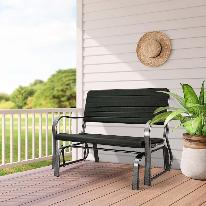 Outdoor Swing Glider Patio Chair Bench Steel Porch Rocking Loveseat