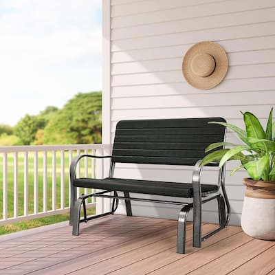 Outdoor Swing Glider Patio Chair Bench Steel Porch Rocking Loveseat