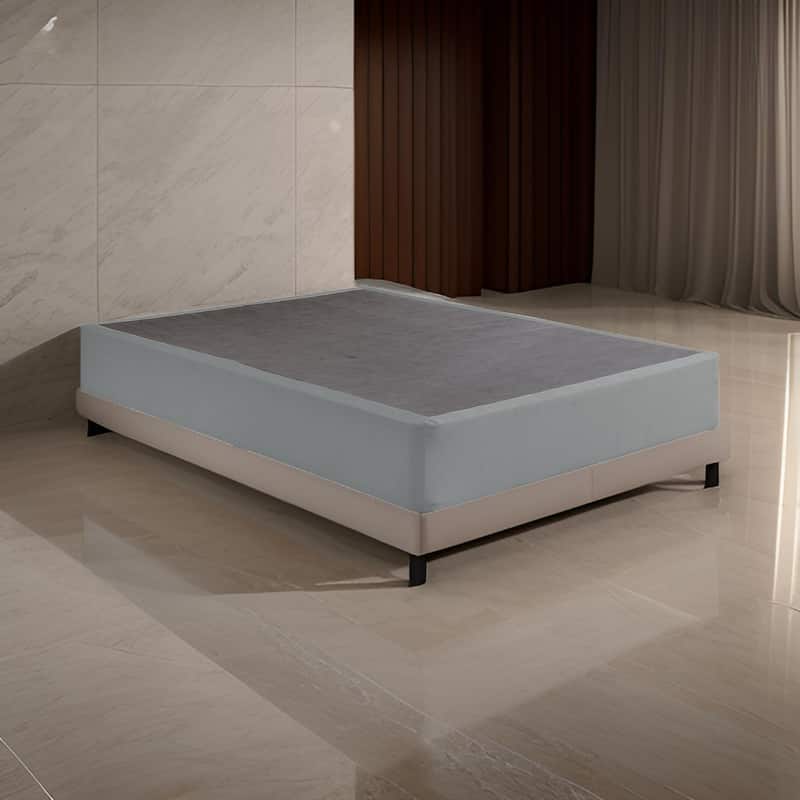 Dio 9 Inch Full Size Mattress Foundation Base, Polyester, Metal Frame