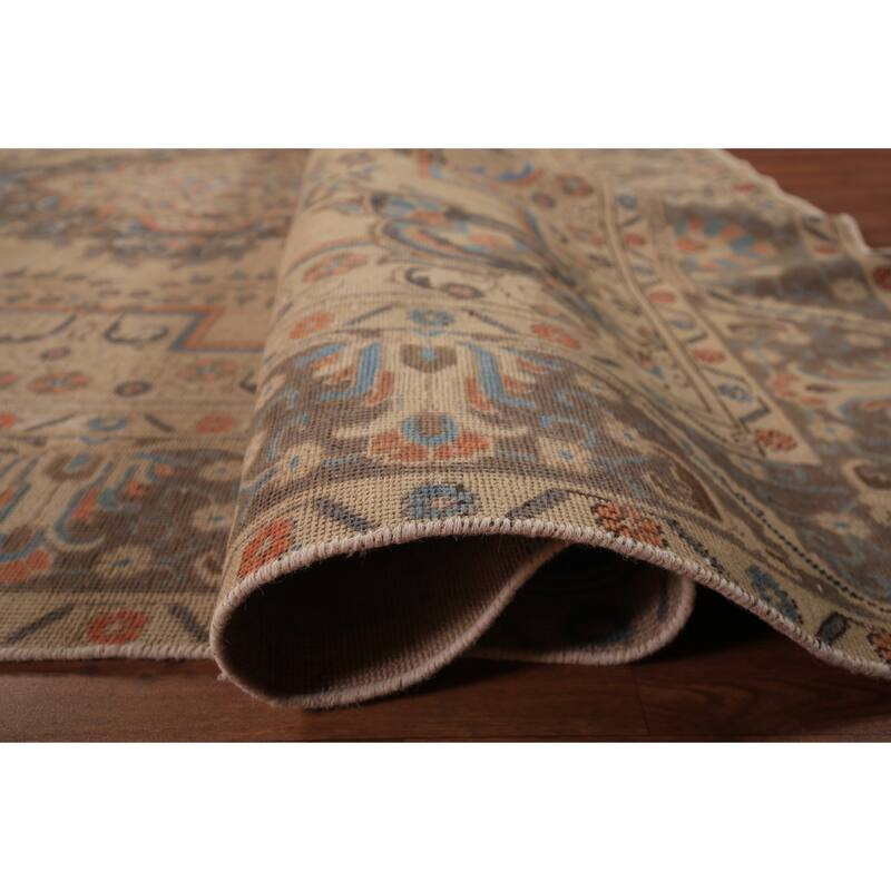 Geometric Tabriz Persian Vintage Area Rug Handmade Wool Carpet - 9'4" x 12'7"