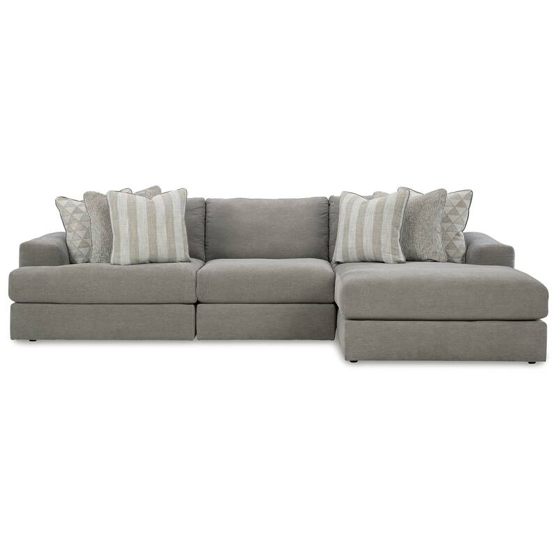 Signature Design by Ashley Avaliyah Gray 3-Piece Sectional with Chaise - 127" W x 68" D x 37" H