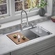 preview thumbnail 2 of 10, Karran Elite WST-28-PK1 Top Mount 33" Double Bowl Stainless Steel Workstation Kitchen Sink