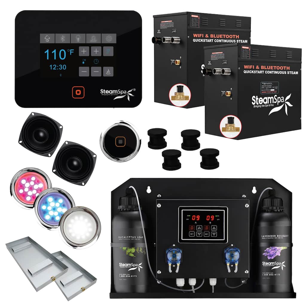 SteamSpa BKT2400-ADP Black Series WiFi and Bluetooth Double 12KW