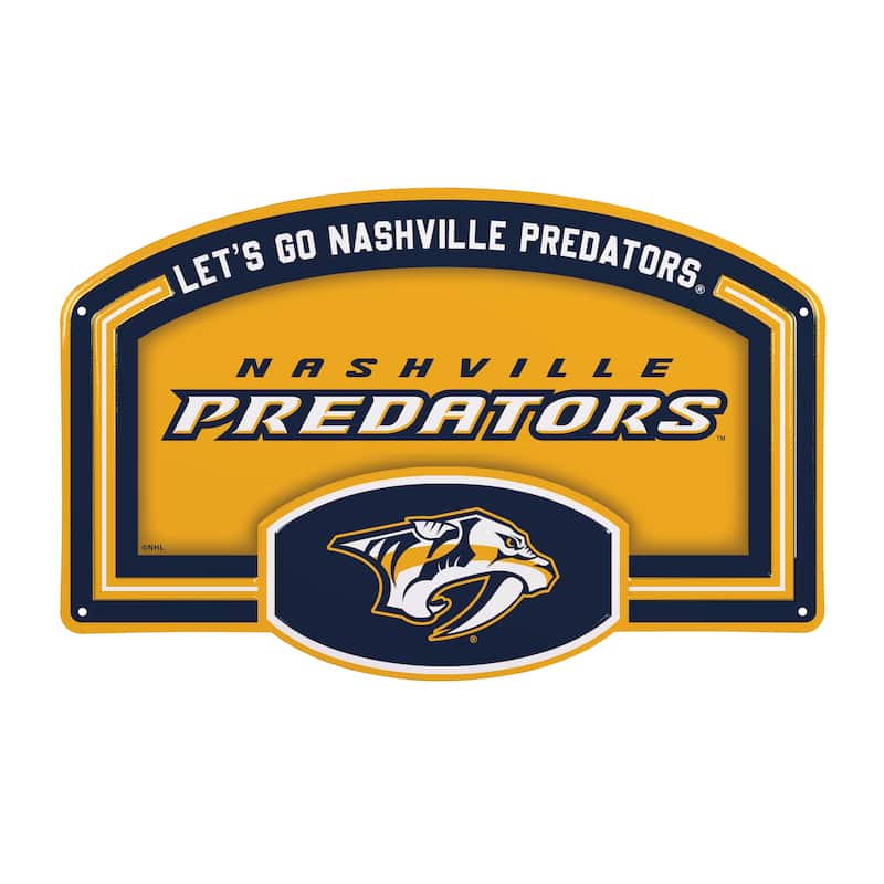 Nashville Predators Embossed Steel Wall Sign, 11" x 17"