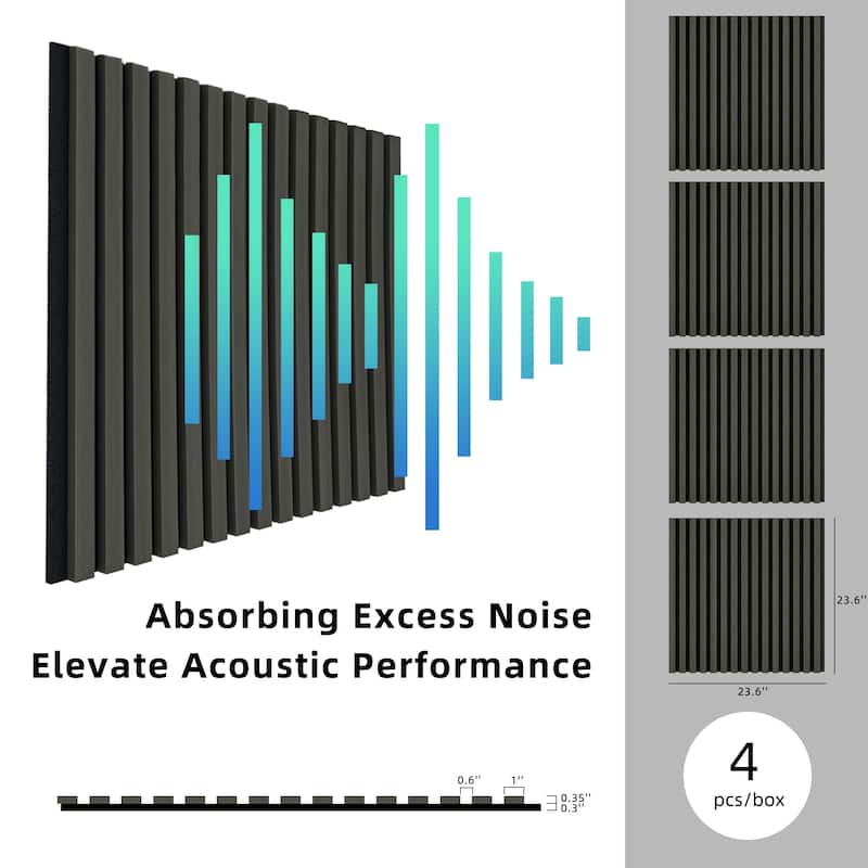 Acoustic Soundproof Slat Wall Panels 3D Decorative Wall Paneling