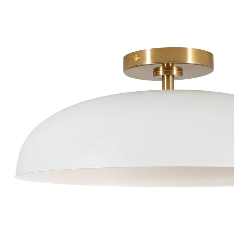 Scandinavian Iron Dome White Glass Dimmable LED Ceiling Light