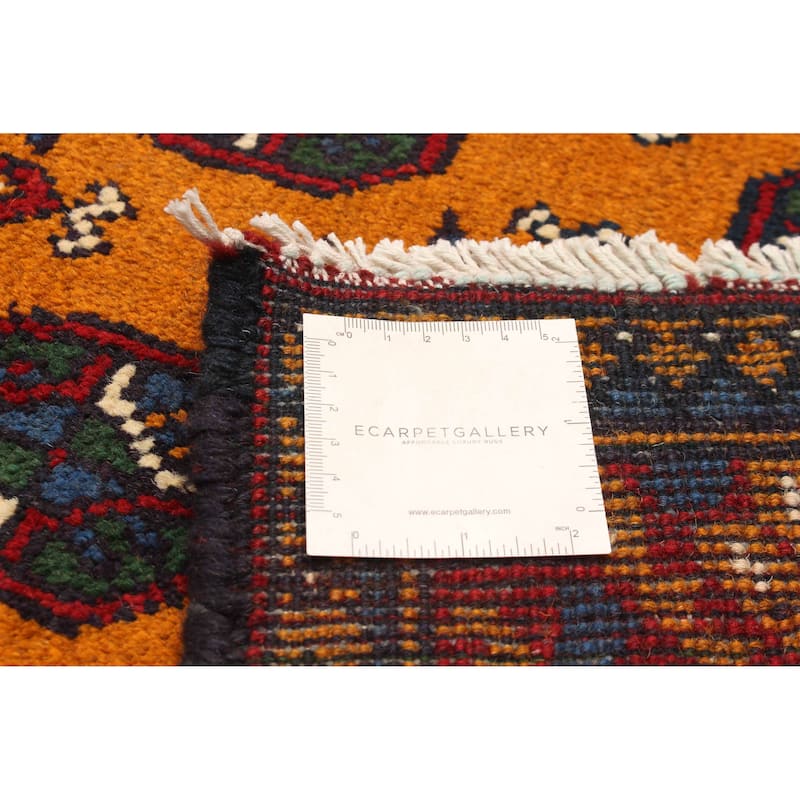ECARPETGALLERY Hand-knotted Afghan Burnt Orange Wool Rug - 3'2 x 4'10