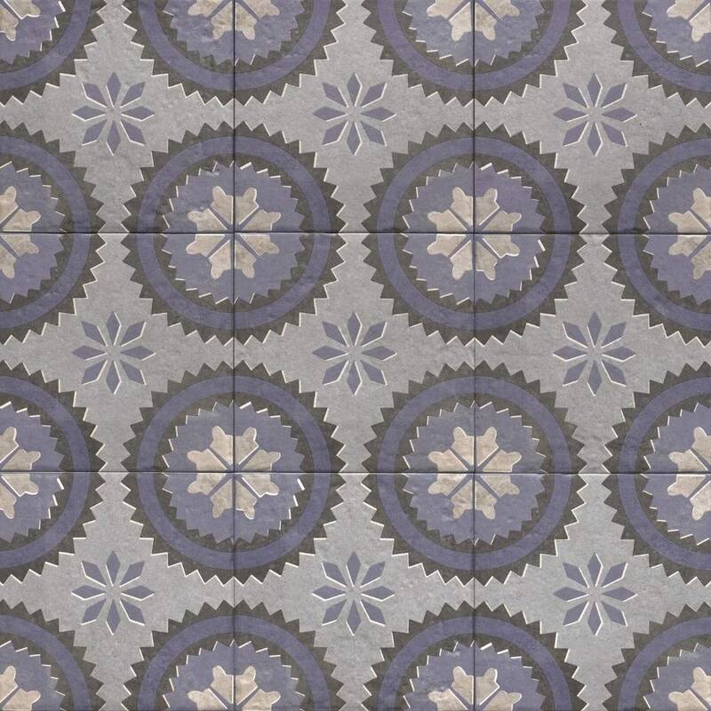 The Tile Life Verity Poppy 8x8 Porcelain Floor & Wall Tile - Blue - 8 x 8 Sample