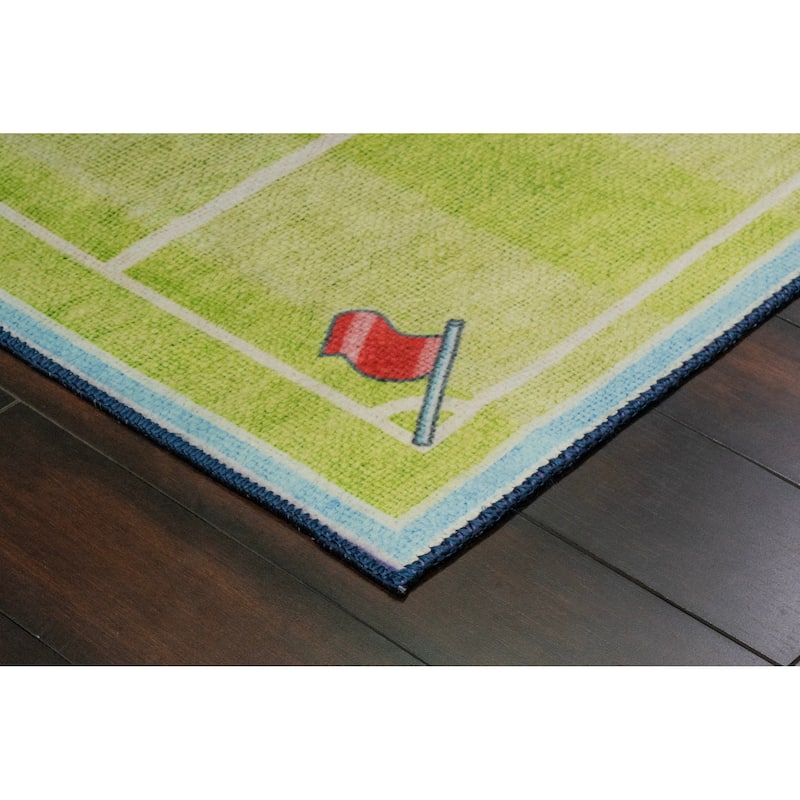Dynamic Rugs Kidz Light Green/Multi Polyester Children's Area Rug