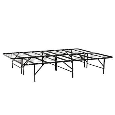 Metal Platform Bed Base - King Size Mattress Foundation Bed Frame, Black