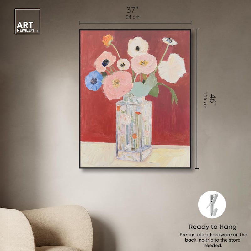 Anemones in a Vase I Canvas by Art Remedy