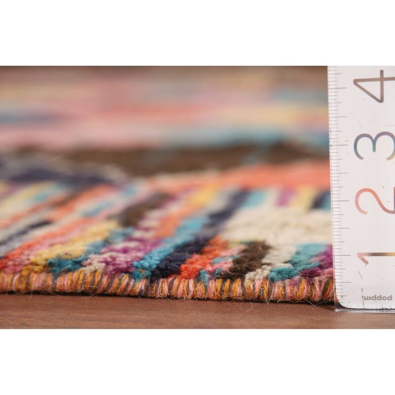 Trellis Moroccan Area Rug Hand-Knotted Wool Carpet - 7'11" x 10'11"