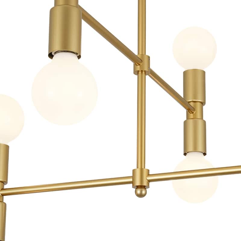 Mid-century 8-Light Dimmable Shade-free Linear Tiered Chandelier - 21.1 in