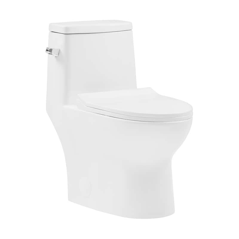 Dieppe One-Piece Elongated Toilet Left Side Flush, 10" Rough-In 1.28 Gpf - 27.56" x 14.57" 28.74"