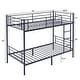 preview thumbnail 24 of 23, Iron Bed Bunk Bed with Ladder for Kids Twin Size White