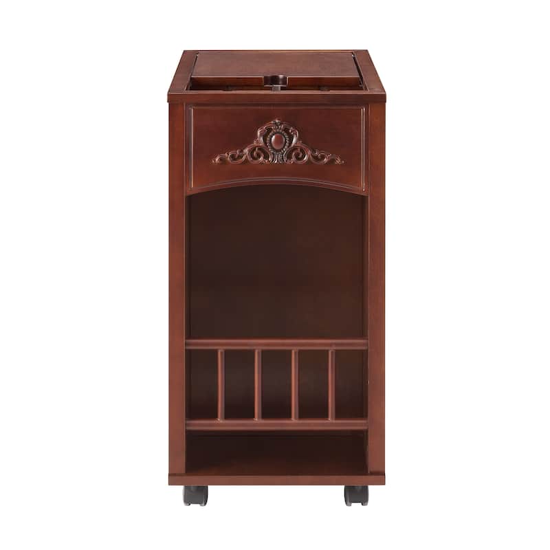 Traditional End Table with Charging Station and Storage, Ideal for Bedroom and Living Room