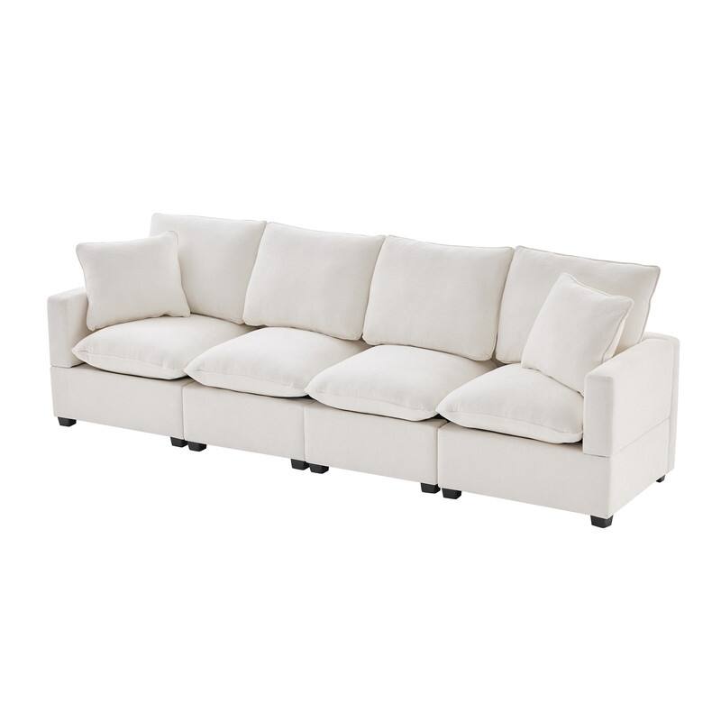 Modern Chenille Multi-Seat Sectional Sofa