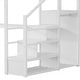 preview thumbnail 26 of 56, High Loft Bed Metal Bed Frame with Stairs Built-in Shelves and Wardrobe, Side Grid Rack, Light, Charging Station and Desk