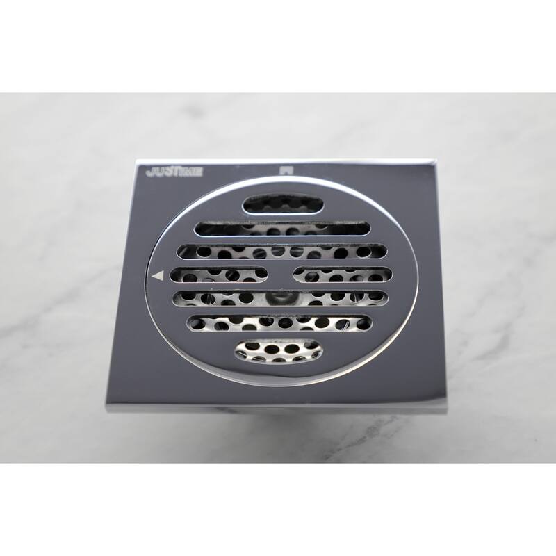 Watercourse Symmetric 4" Square Grid Shower Drain