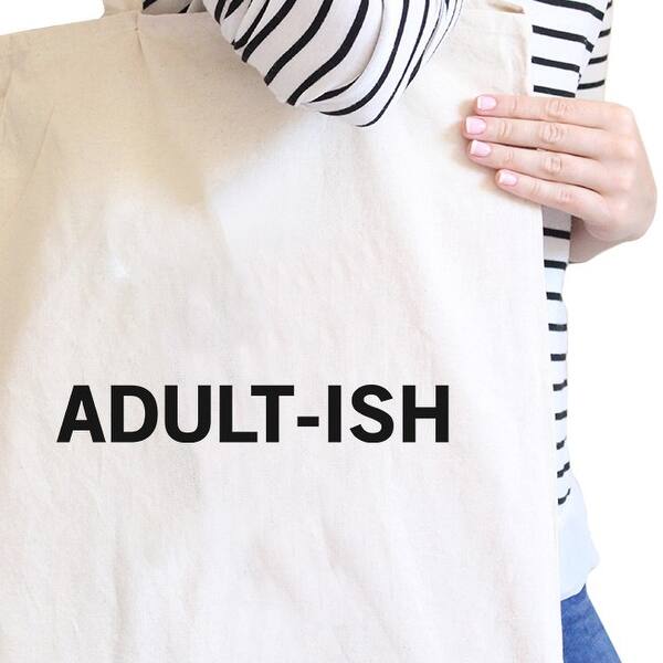 Shop Adult Ish Natural Canvas Bag Trendy Varsity Bag For College