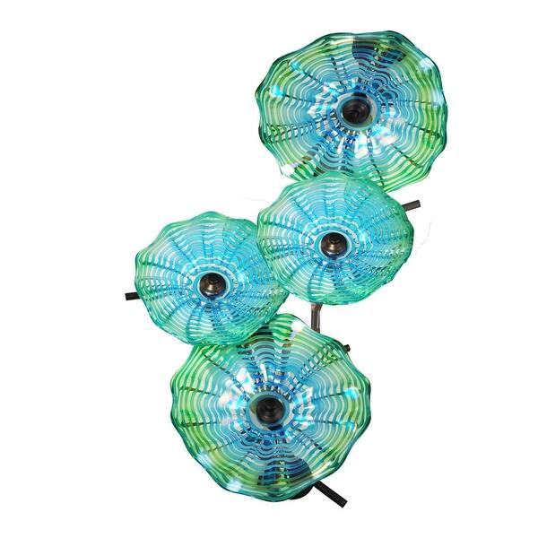 Shop 32 Aquamarine Blue And Silver Waterfront Hand Blown Glass