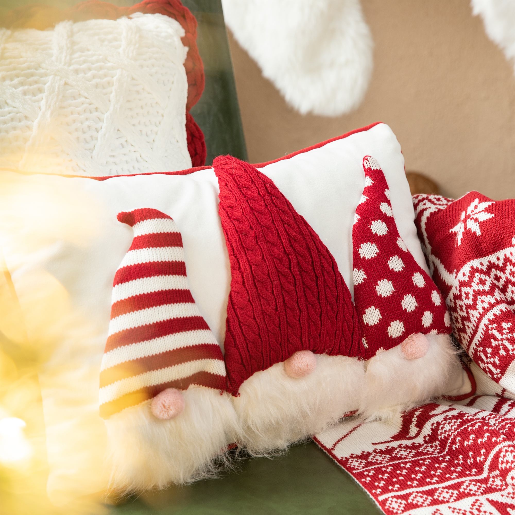 Glitzhome 18 L 3D Heavy Knitted Gnome Christmas Throw Pillow for Sofa Couch Bed On Sale Bed Bath Beyond 34166760
