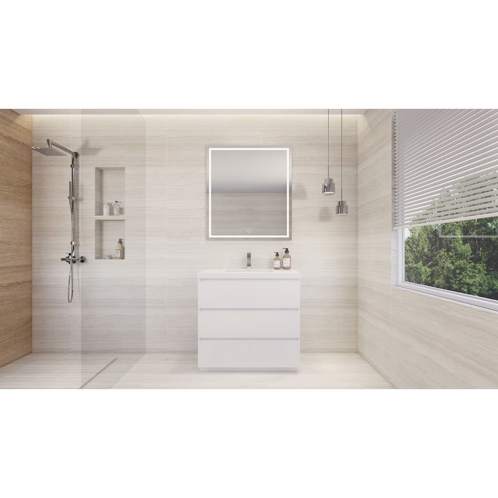 Aron 36'' Freestanding Vanity with Reinforced Acrylic Sink
