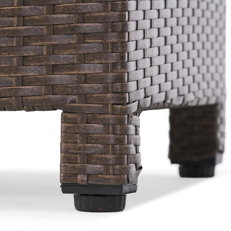 Puerta Outdoor Wicker 3-piece Swivel Chat Set with Cushions by Christopher Knight Home