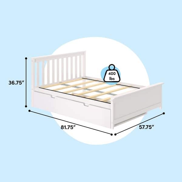 dimension image slide 9 of 13, Max & Lily Twin Platform Bed with Slatted Headboard and Trundle