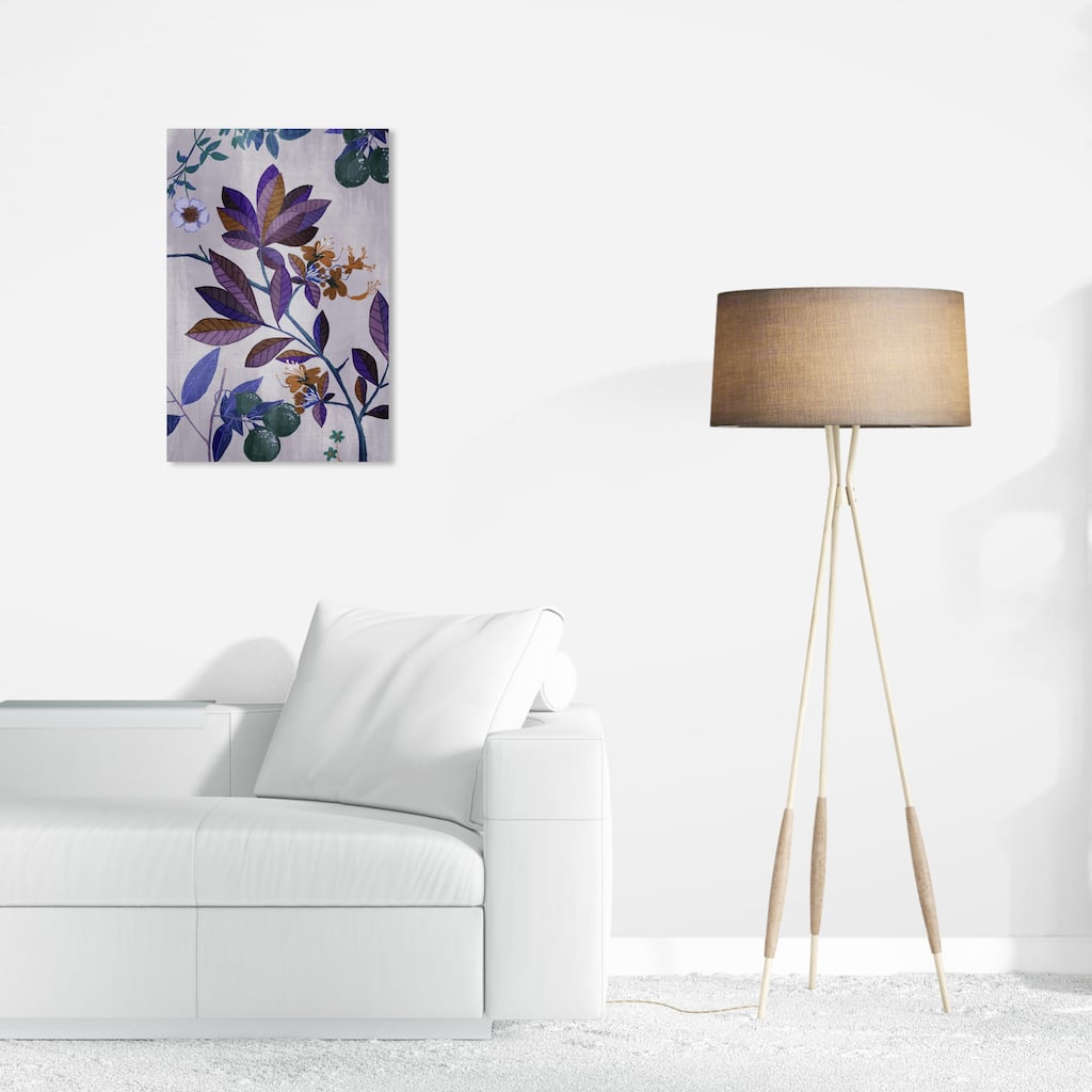 Wynwood Studio Canvas Floral and Botanical Flower Dreams Purple and Traditional Wall Art Canvas Print