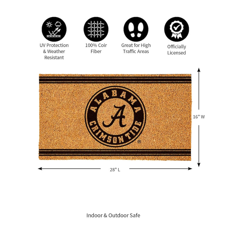 University of Alabama Monochrome Indoor/Outdoor Coir Door Mat