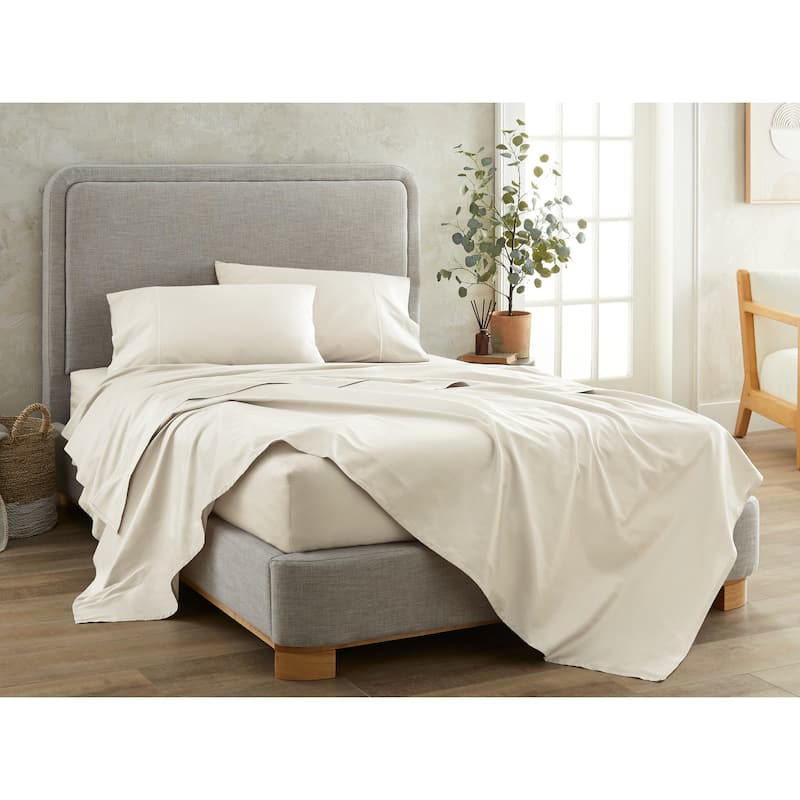 Organic Cotton Sateen Bed Sheets - 300 Thread Count - Natural - King
