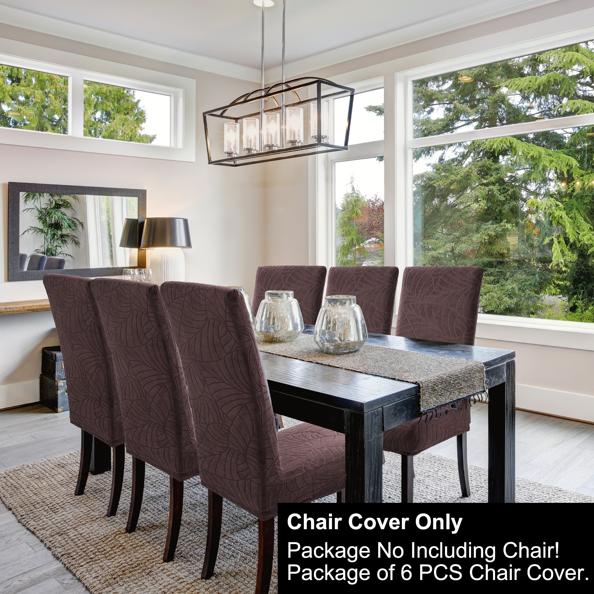 Jacquard Stretch Spandex Removable Dining Room Chair Covers